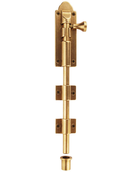 Runningfish Heavy Duty Cane Bolts Latch Garage Bolts10", Extra Lengthen Solid Bronze Sliding Bolt- Barrel Bolt Door Latch Oil Rubbed Bronze Large Sliding Bolt Door Locks,Drop Pin Bolts Cane Gate