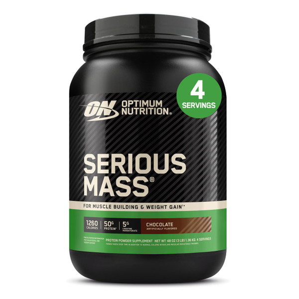 Optimum Nutrition Serious Mass Weight Gainer Protein Powder, Chocolate, 3LB