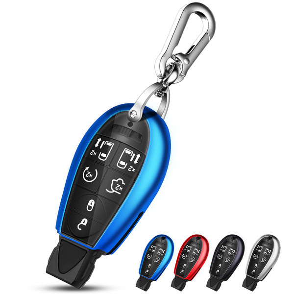 QBUC for Dodge Key Fob Cover with Keychain (Blue)