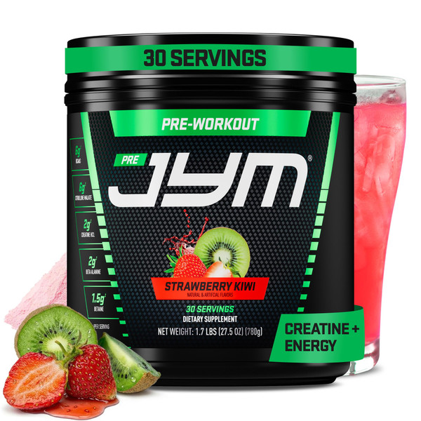 JYM Pre Workout, Strawberry Kiwi - Creatine HCI, Caffeine - 27.5 Oz