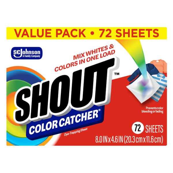Shout Color Catcher Dye-Trapping Laundry Sheets, 72 Count, (1-Pack)