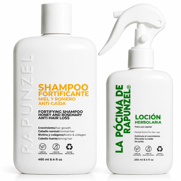 La Pócima de Rapunzel Rosemary & Biotin Shampoo Kit for Shine & Strength – Strengthening Hair Care Set with Shampoo & Leave-In Spray – 2 Piece Set
