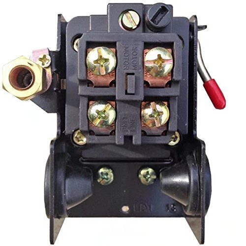 JahyShow Air Compressor Pressure Switch 90-125 PSI, 26A Heavy Duty 1/4" NPT Single Port, Universal Replacement Part with Unloader Valve & Leak-Proof Design for Air Tank