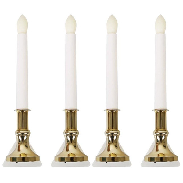 CTKcom 4 Pack Solar Flameless Candles Light Solar Powered Flickering Candle Light Window Wall Lamp Romantic Night Light Wall Lamp with Suction Cups Decoration for Party Christmas Hallowmas Festival