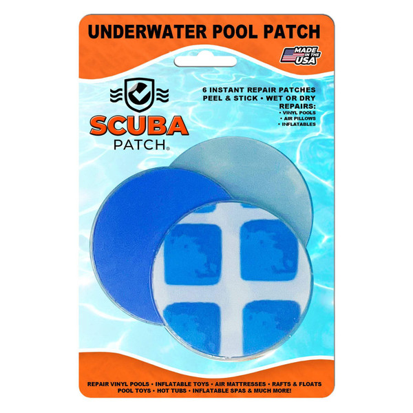 Scuba Patch Heavy Duty Underwater Pool Liner Patches | Heavy Duty | Instant | Waterproof | Glue-Less | Peel and Stick | Swimming Pool Liner Repair Patch Pool Liner