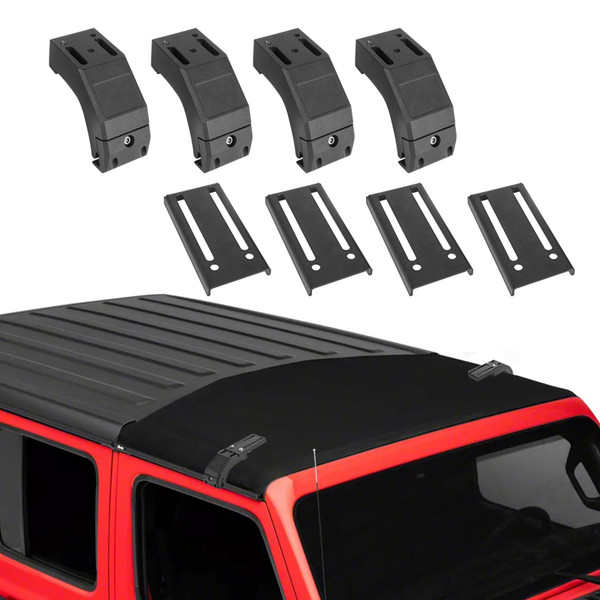 Roof Rack Mounting Brackets for 2018-2024 Jeep Wrangler JL and 2020-2024 Gladiator JT, Gutter Mount Roof Rack Compatible with Most Roof Racks, 4pcs