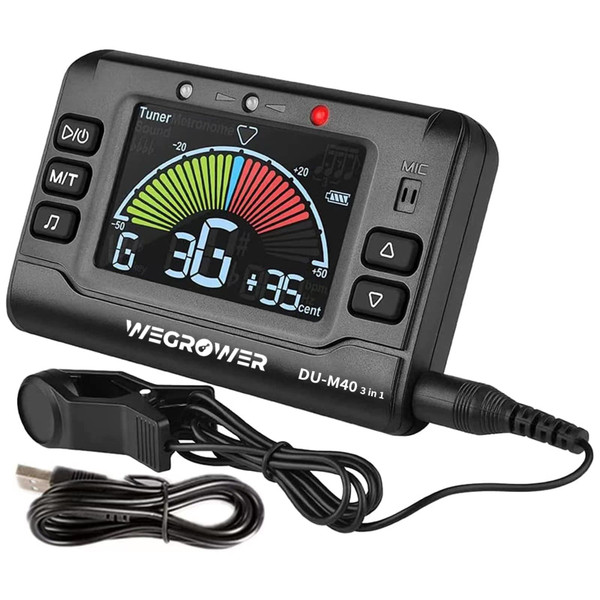 Wegrower Rechargeable 3 In 1 Digital Metronome Tuner Tone Generator