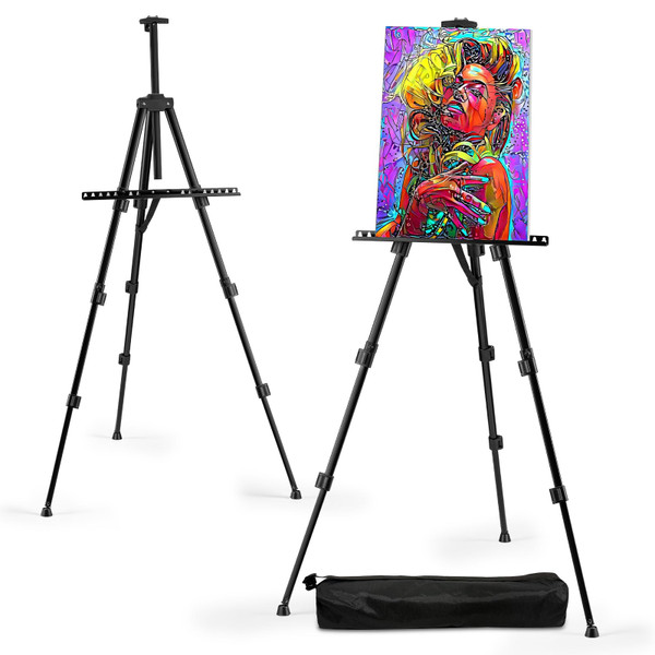 RRFTOK 17-66 Inch Adjustable Art Easel Stand for Painting and Sign, Black