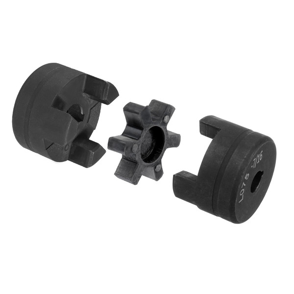 uxcell 7/16" to 5/8" L075 Flexible 3-Piece L-Jaw Coupling Coupler Set & Buna-N NBR Rubber Spider for Log Splitter Hybrid Equipment