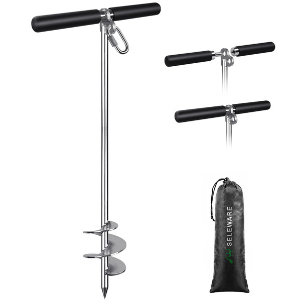SELEWARE 36" Sand Anchor for Boats 304 Stainless Steel Screw in Boat Anchor
