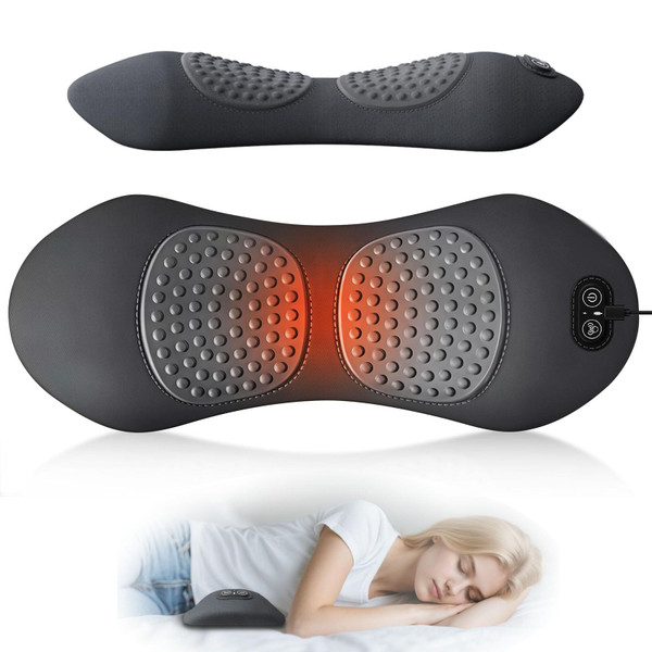 lewitools Lumbar Support Pillow Massage for Back Relaxation (Black)