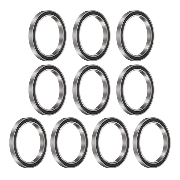 uxcell 10pcs 6810-2RS Bearing 50x65x7mm, Chrome Steel Double Rubber Seals Precision Bearing, Lubricated Deep Groove Ball Bearings, P6 (ABEC 3)