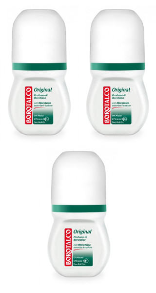 Borotalco: Deo Roll On Alcohol-Free Deodorant Original 50 ml (1.69 fl.oz) Pack of 3 [ Italian Import ]