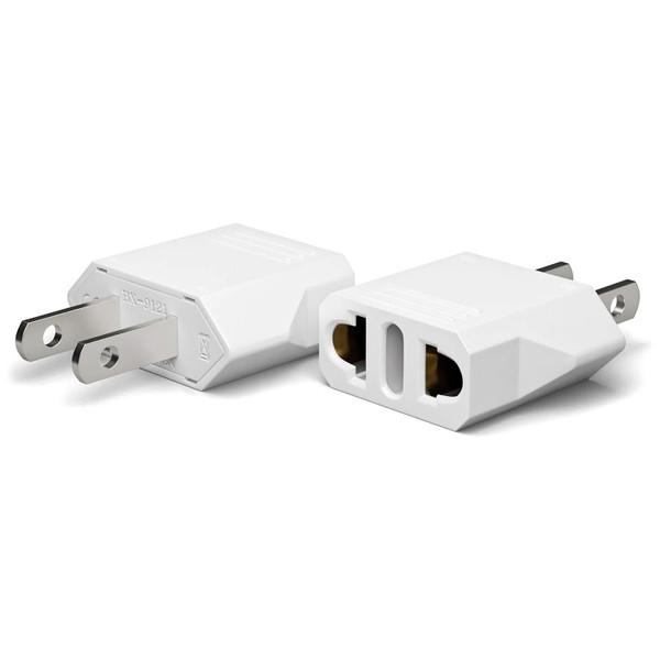 Unidapt European to US Plug Adapter, 220V to 110V Pin Converter, 2-Pack