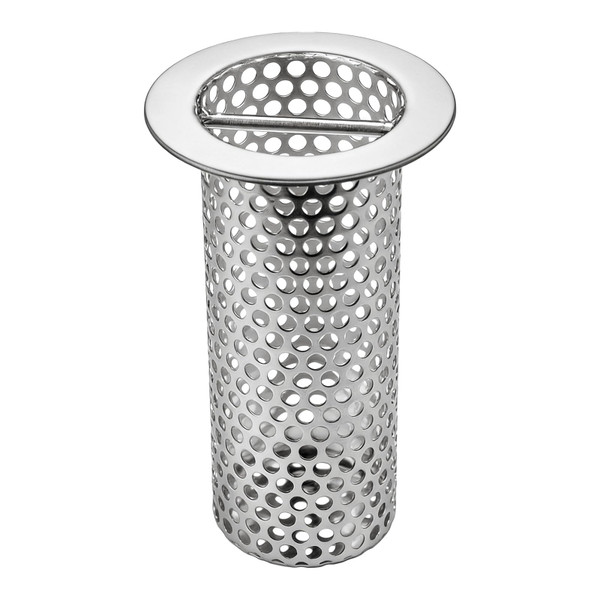 3in Commercial Floor Drain Strainer, 6in Tall with Carry Handle 316 Stainless Steel Floor Drain Filter, Finely Polished Drain Basket for Factory Kitchen Hospital Restaurant