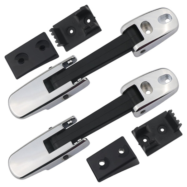 APPERFiT Mack Hood Latch Strap w/Catch Bracket Left Driver & Right Passenger Side Chrome Compatible with Mack Truck Granite Pinnacle Vision CH CHN CV CX CHU CXN CXU Hood Accessories Parts