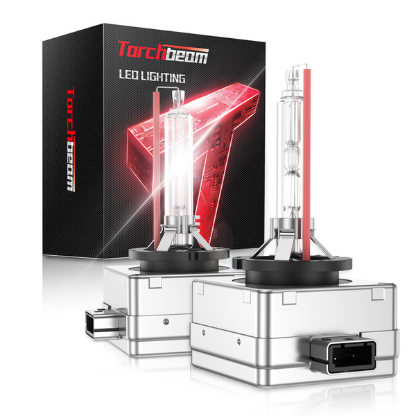 Torchbeam D3S HID Bulbs, Xenon 6000K 35W HID Bulb with Metal Stents Base, Waterproof Design, Plug and Play, Pack of 2