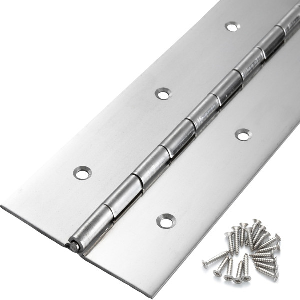 Heavy Duty Piano Hinge 48 Inch x 3 Inch Width, True 0.060'' Thick Stainless Steel Piano Hinge for Heavy Duty Cabinet, Door, Toolbox, Wooden Box, Metal Plate, Furniture, Industrial Project