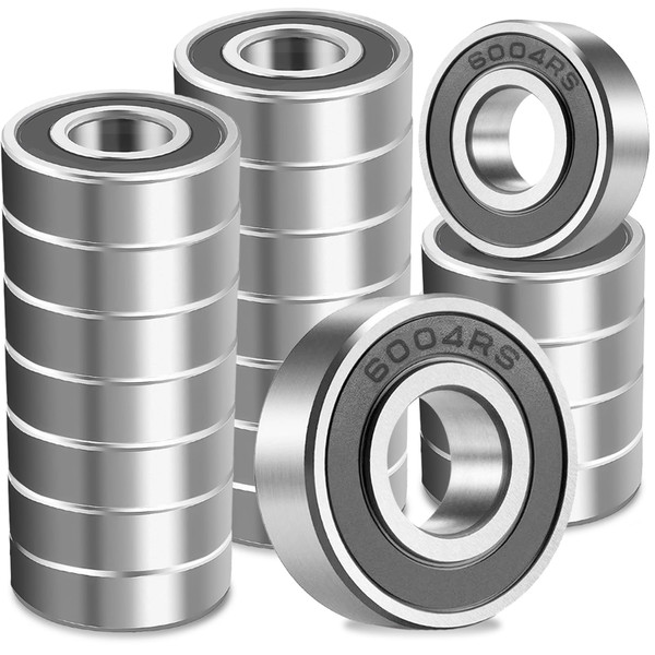 20 Pcs 6004-2RS Double Rubber Seal Bearings 20x42x12mm Deep Groove Ball Bearing High Precision Pre-Lubricated and Stable Performance and Cost Effective