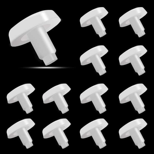 fallingstar 24 Pack Stem Bumpers Glide Nylon Flat Round 3/4", White