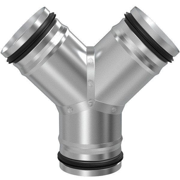 4" Duct Splitter Y Shaped Connector with Rubber Gasket
