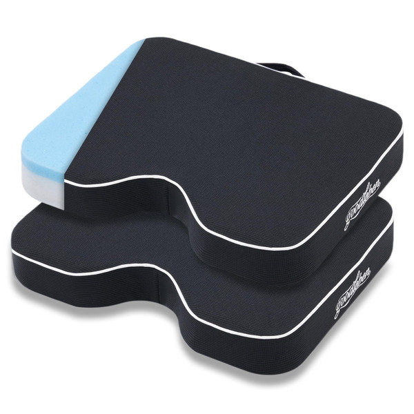 goodleben Stadium Seat Cushion - Dual Layer Foam with 30D Support & 40D Memory, Thick & Breathable Bleacher Pad for Football, Baseball, Outdoor Games, and Indoor Events (2 Pack)