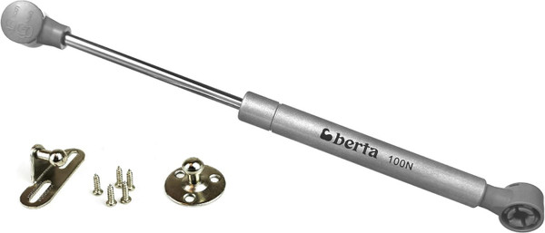 Berta 20-Pack, 10 Inch 100N/22 LB Hydraulic Soft Open Gas Springs/Struts for Cabinets, Furniture Cabinet Doors Lift/Lid Stay/Support Hinges for RV Platforms with Brackets and Screws (Silver, 20)