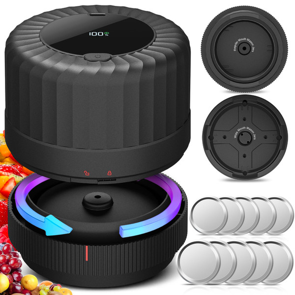 2026 Latest Electric Mason Jar Vacuum Sealer Kit with 10 Canning Lids