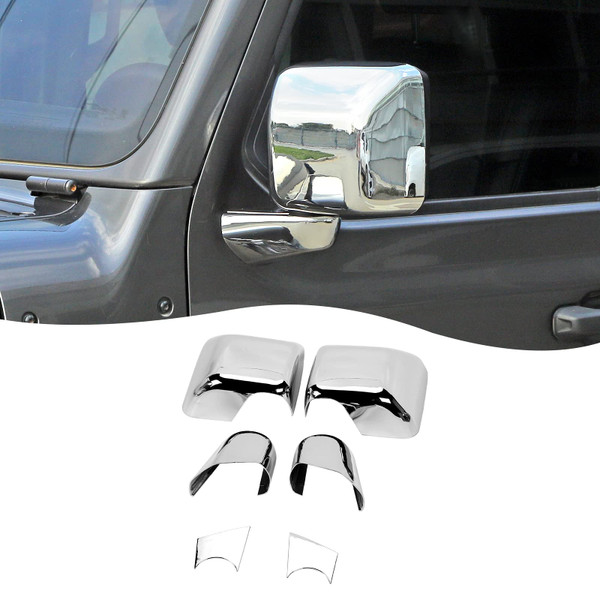SQQP Side Mirror Cover, Rearview Mirrors Decoration Trim Kit Fit for 2018-2026 Jeep Wrangler JL JLU & Gladiator JT(Chrome)