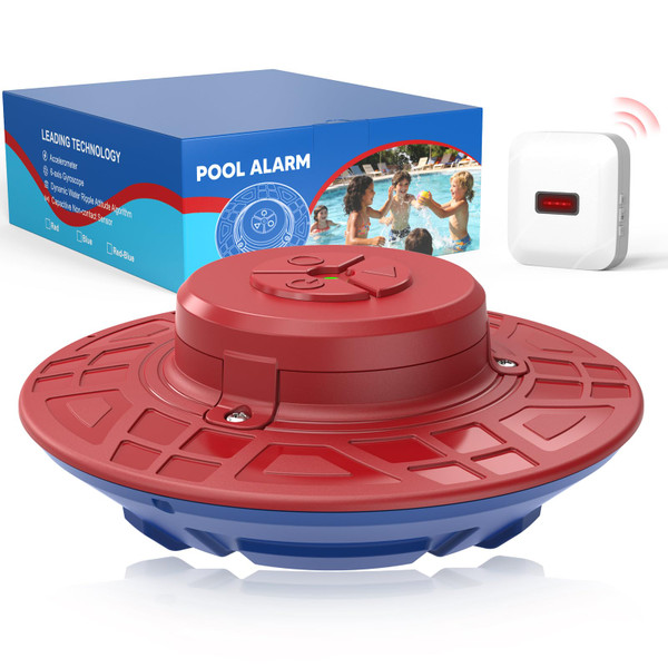 Pool Alarm, Dynamic Water Ripple Attitude Algorithm Floating Safety Alarm for Inground & Above Ground Pools | 110dB Loud Alert|Adjustable Sensitivity | Protects Little Ones & Pets Swimming Pool Safety