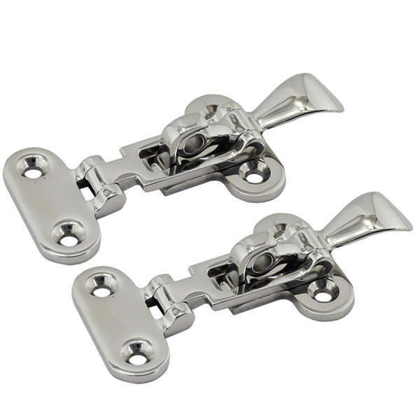 Pair Heavy Duty 316 Stainless Steel Anti-Rattle Lockable Hold Down CLAMP Latch Locker Hatch Hardware