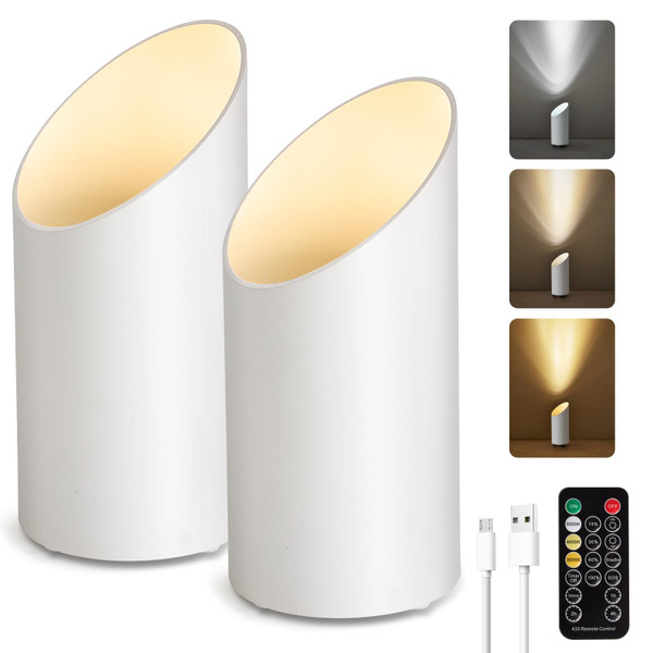 Powfloven Uplights Indoor Battery Operated, 2 Pack Wireless Uplighting with Remote and Timer, 3CCT Dimmable LED Spotlights Floor Can Lights for Oasis Lighting, Corner, Plant, Artwork, White