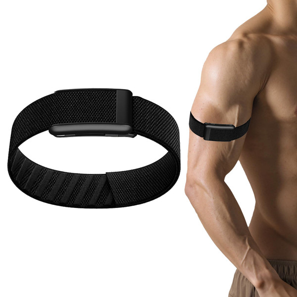 Bicep Band Compatible with Whoop 5.0 One/Peak & Life (MGECG) - Breathable, Quick-Dry Comfortable Adjustable Nylon Arm Strap for Workout & Activity Tracking (OnePeak, Black)