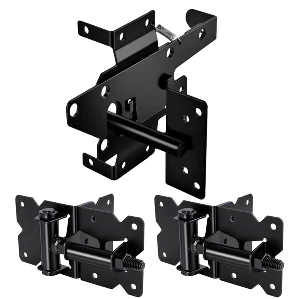 Self Closing Gate Hinge and Latch Kit for Wooden/Vinyl Fence Gate