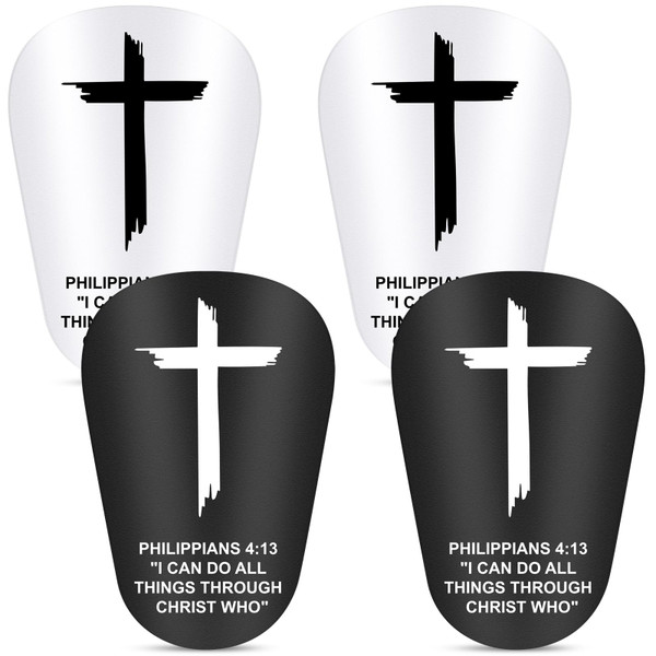 DERTE 2Pairs Mini Shin Guards Soccer 3.35 x 2.36Inch Christian Faith