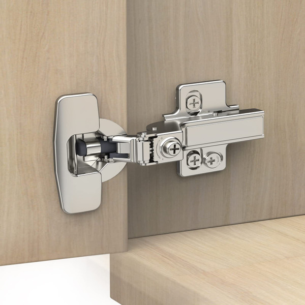 Chibery 20 Pack Frameless Inset Soft Close Concealed European Hinges, Self Closing Satin Nickel, 105 ° Open Angle 4D Adjustment, Speed Control, Clip On, Stainless Steel for Cabinet Door