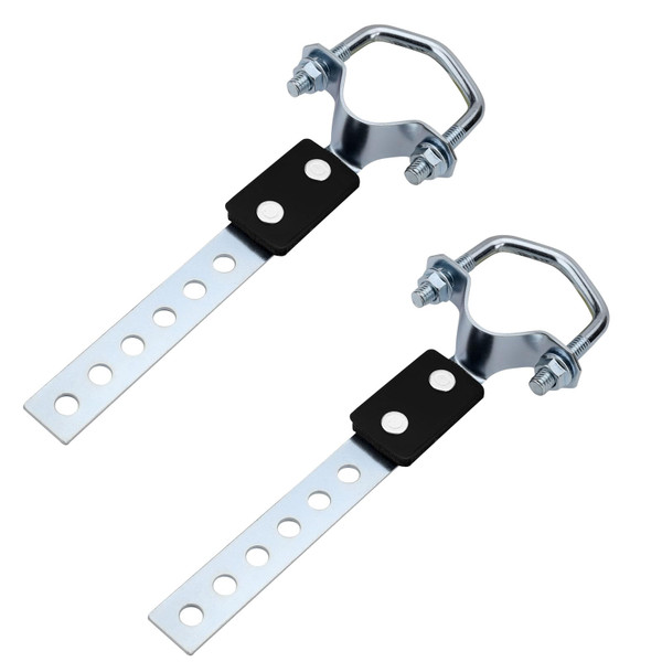2 Pcs Exhaust Hangers Muffler Hanger Swivel Tail Pipe Universal Exhaust Tailpipe Hanger Heavy Duty Tailpipe Muffler Bracket Flexible Swivel, Silver (6 Holes,Oe Style)