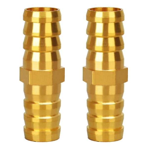 JoyTube 1-1/2" Brass Hose Barb Fitting Metals Splicer Mender(Pack of 2)