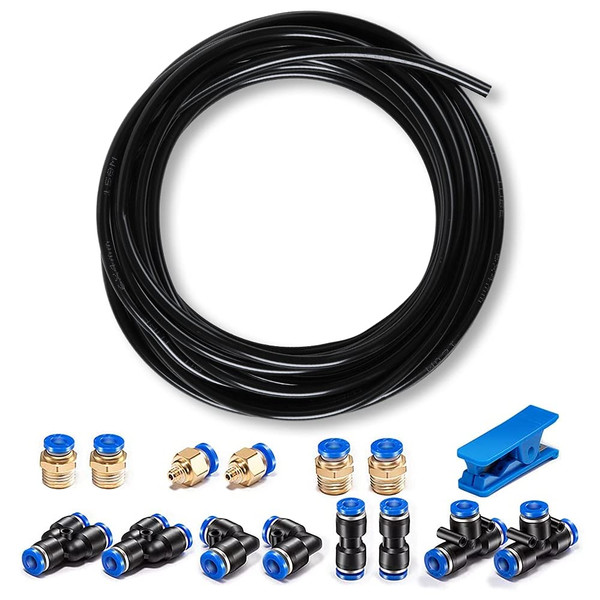 CGELE Pneumatic Tubing Black PU Air hose Pipe Tube Kit 6mm OD 4mm ID 39.4ft/12 Meter for Air Line or Fluid Transfer…