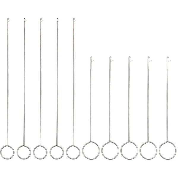 10Pcs Sewing Loop Turner Hook Set (5 Long & 5 Short) - Stainless Steel Handmade Sewing Tools for Fabric Tubes, Belts, Straps & Silicone Beads - DIY Knitting, Crafting Accessories with Latch