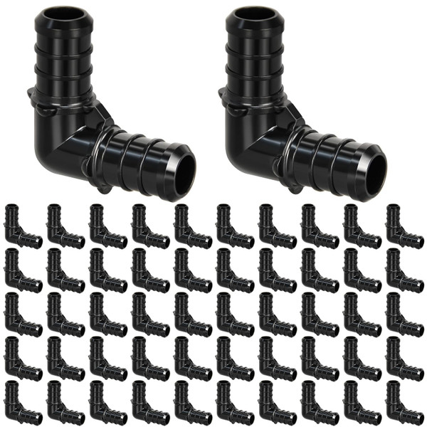 50pcs 1/2" Poly PPSU Barb Crimp PEX Elbow Fittings, No Lead