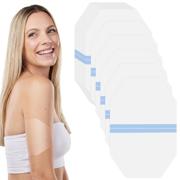 Maitys 30 Pcs Arm Lifts Tapes 5 x 7 Inch Thigh Lifts Invisible Waterproof Transparent Cellulite Adhesive Body Tape for Women Skin Arm Leg Abdomen (Octagon)