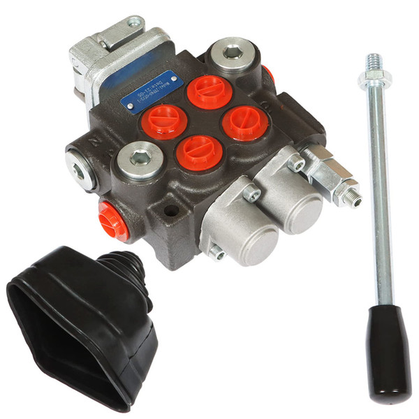 waltyotur Hydraulic Directional Control Valve 3600 PSI, 2 Spool 11 GPM Hydraulic Loader Valve, BSPP Ports, Directional Control Valve For Tractors Loaders Tanks