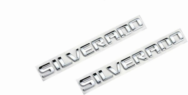 2-Piece for Silverado Badge Emblems in Chrome Shiny Glossy Finish 2007-2020 for Silverado, Sierra, and Canyon - Suitable for Hood - Fits 1500, 2500HD, and 3500HD Models (Chrome)