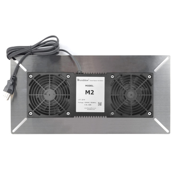 Durablow 220 CFM Air-Out Stainless Steel Crawl Space Vent Fan, Dual Fans