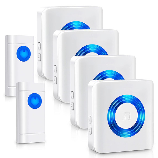 WiFi Door Chime, Satisure Wireless Door Open Contact Sensor Alarm Chime with 600 FT Range 58 Chimes 5 Volume Levels LED Indicators, Door Ringer Alert for Business/Store/Home/Office