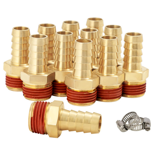 SUNGATOR 12-Pack 1/2" NPT x 1/2" Air Hose Fittings, Hose Barb Fitting
