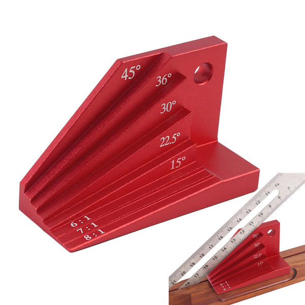 TRUTOPWAY Multi-Angle Bevel Gauge Block, Universal Miter Angle Finder with 15°-45°Miter Angles, Woodworking Measuring Tool for Router and Carpentry Projects