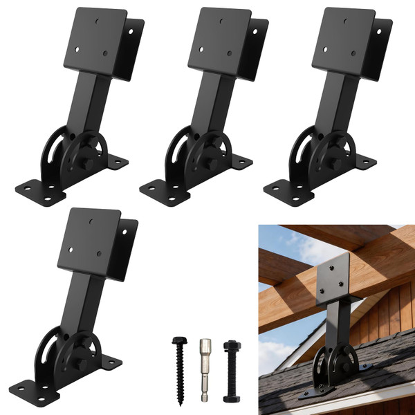 AXWHYS 4 Pcs 2"x 4" Roof Riser Brackets for Pergola(Actual 1.6''x 3.6'')
