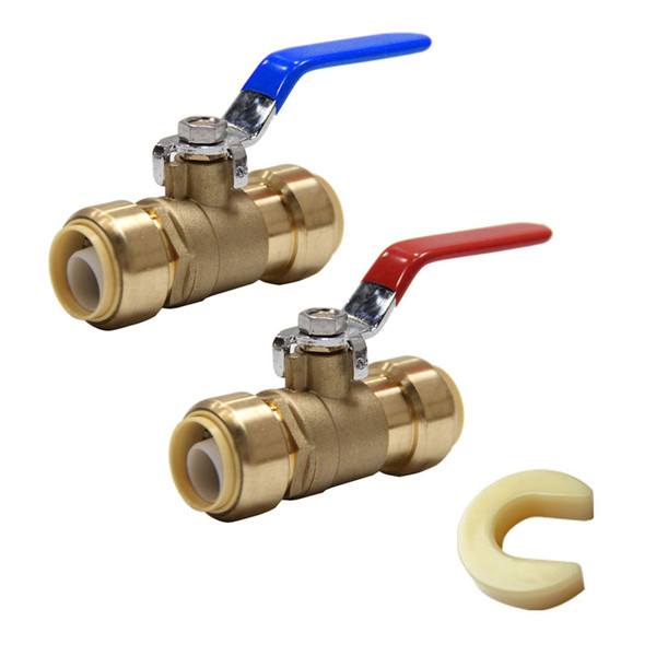 2Pcs EFIELD 1/2 Inch Push-Fit Full Port Ball Valve(PF-VALVE001-2)